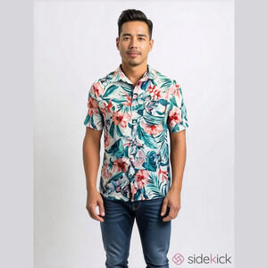 OLD NAVY Button Shirt, Size M, PTP 22”, Length 28”, 98% Cotton, 2% Spandex